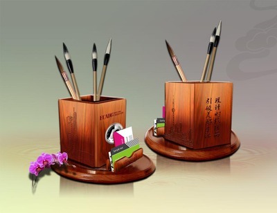 【木質筆筒擺件工藝品 周年慶紀念品禮品】價格,廠家,圖片,木質、竹質工藝品,永銀文化創意產業發展有限責任公司-